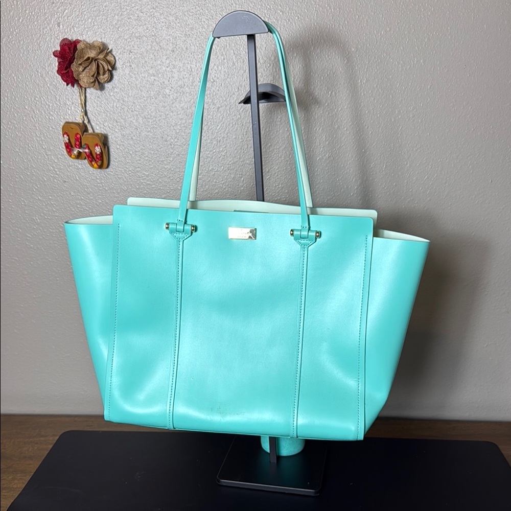 Kate Spade Blue Tote Bag with Structured Design